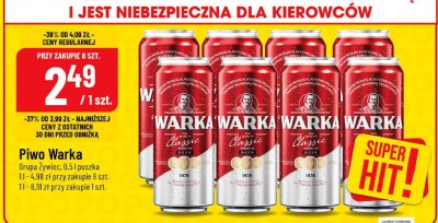 Piwo Warka Classic 0,5 l puszka promocja w POLOmarket