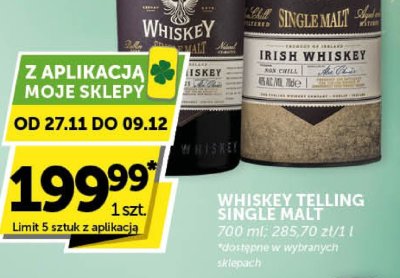 Whiskey Teeling Single Malt promocja w Groszek