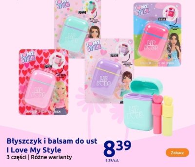 Błyszczyk i balsam do ust 3 części I Love My Style promocja w Action