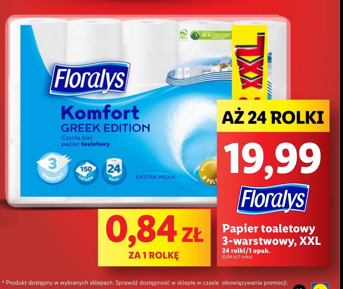 Papier toaletowy czysta biel Floralys promocja