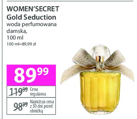 Woda perfumowana WOMEN'SECRET GOLD SEDUCTION promocja