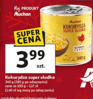 Kukurydza super słodka Auchan promocja w Auchan