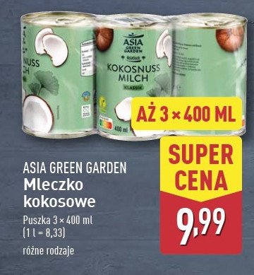 Mleko kokosowe Asia green garden promocja w Aldi