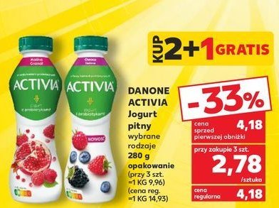 Jogurt malina granat Danone activia promocja