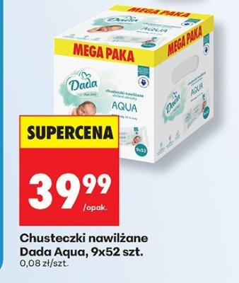 Chusteczki nawilżane Dada Aqua, 9x52 szt. promocja w Biedronka