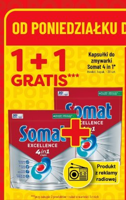Kapsułki do zmywarki Somat 4 in 1, 1+1 GRATIS promocja w POLOmarket