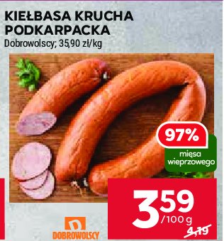 Kiełbasa podkarpacka krucha Dobrowolscy promocja w Stokrotka