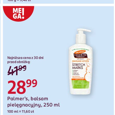 Balsam pielęgnacyjny przeciw rozstępom Palmer's cocoa butter formula promocja w Rossmann