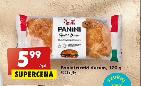 Panini rustici durum 33 fine foods promocja
