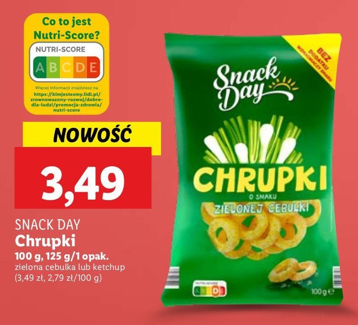 Chrupki o smaku ketchupu Snack day promocja w Lidl