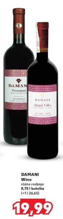 Wino DAMANI SEMI SWEET promocja w Kaufland
