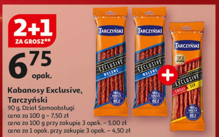 Kabanosy wołowe Tarczyński exclusive promocja w Auchan