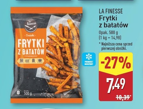 Frytki z batatów La finesse promocja w Aldi