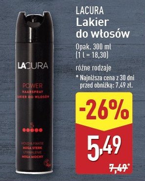 Lakier do włosów power Lacura promocja