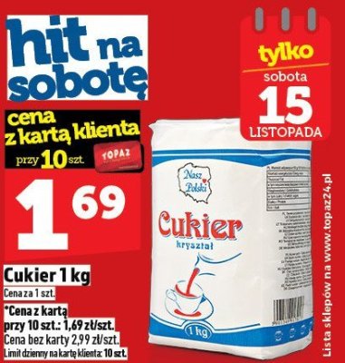 Cukier kryształ promocja w TOPAZ