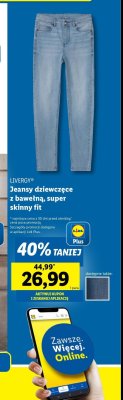 Jeansy dziewczęce z bawełną Livergy promocja
