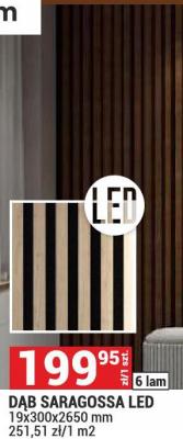 Lamele akustyczne na filcu Dąb Saragossa LED promocja w Merkury Market