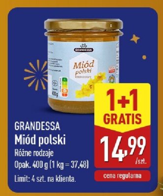 Miód polski GRANDESSA różne rodzaje promocja w Aldi