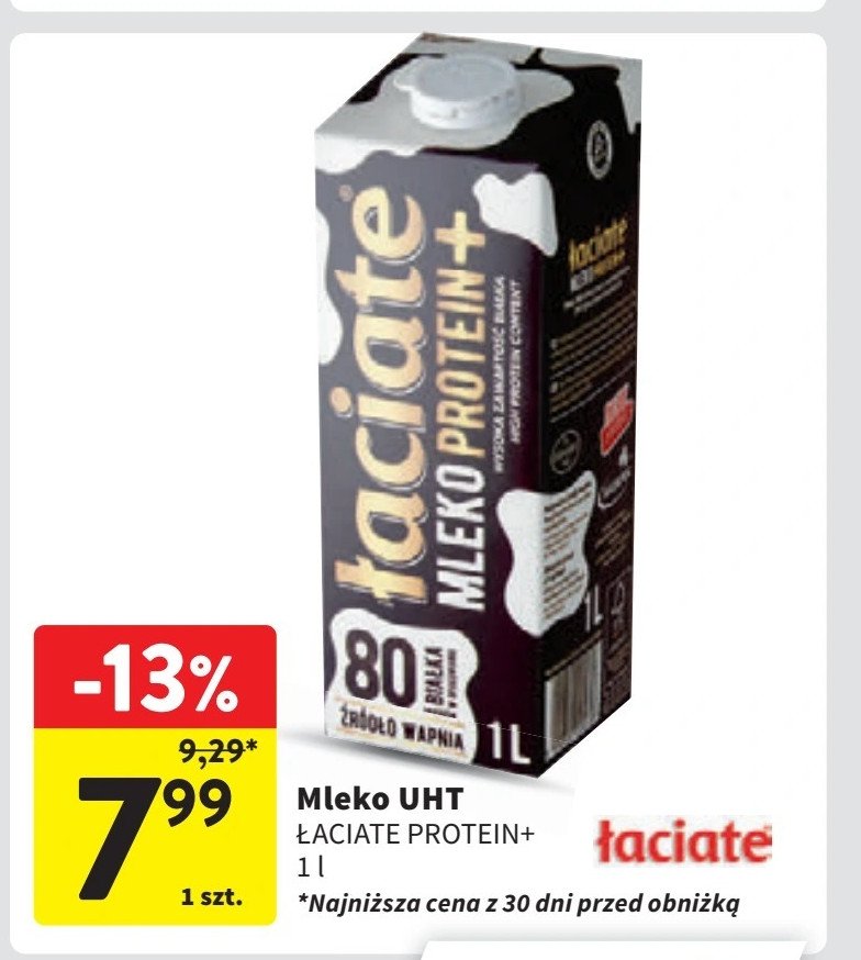 Mleko protein + Łaciate promocja w Intermarche