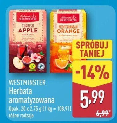 Herbata aromatyzowana różne rodzaje promocja w Aldi