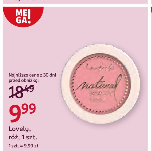 Róż do policzków Lovely natural beauty promocja w Rossmann