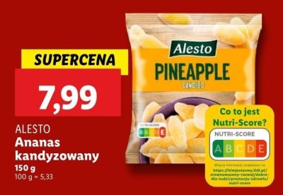 Ananas Alesto kandyzowany promocja w Lidl