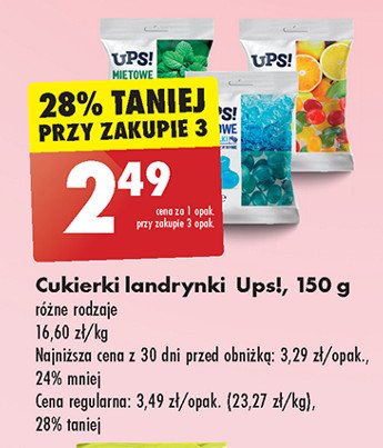 Cukierki owocowe Ups! promocja w Biedronka