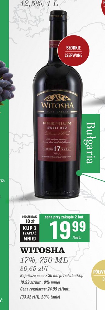 Wino WITOSHA PREMIUM SWEET RED promocja