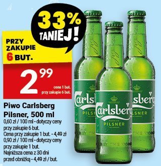 Piwo Carlsberg Pilsner, 500 ml promocja w Twój Market