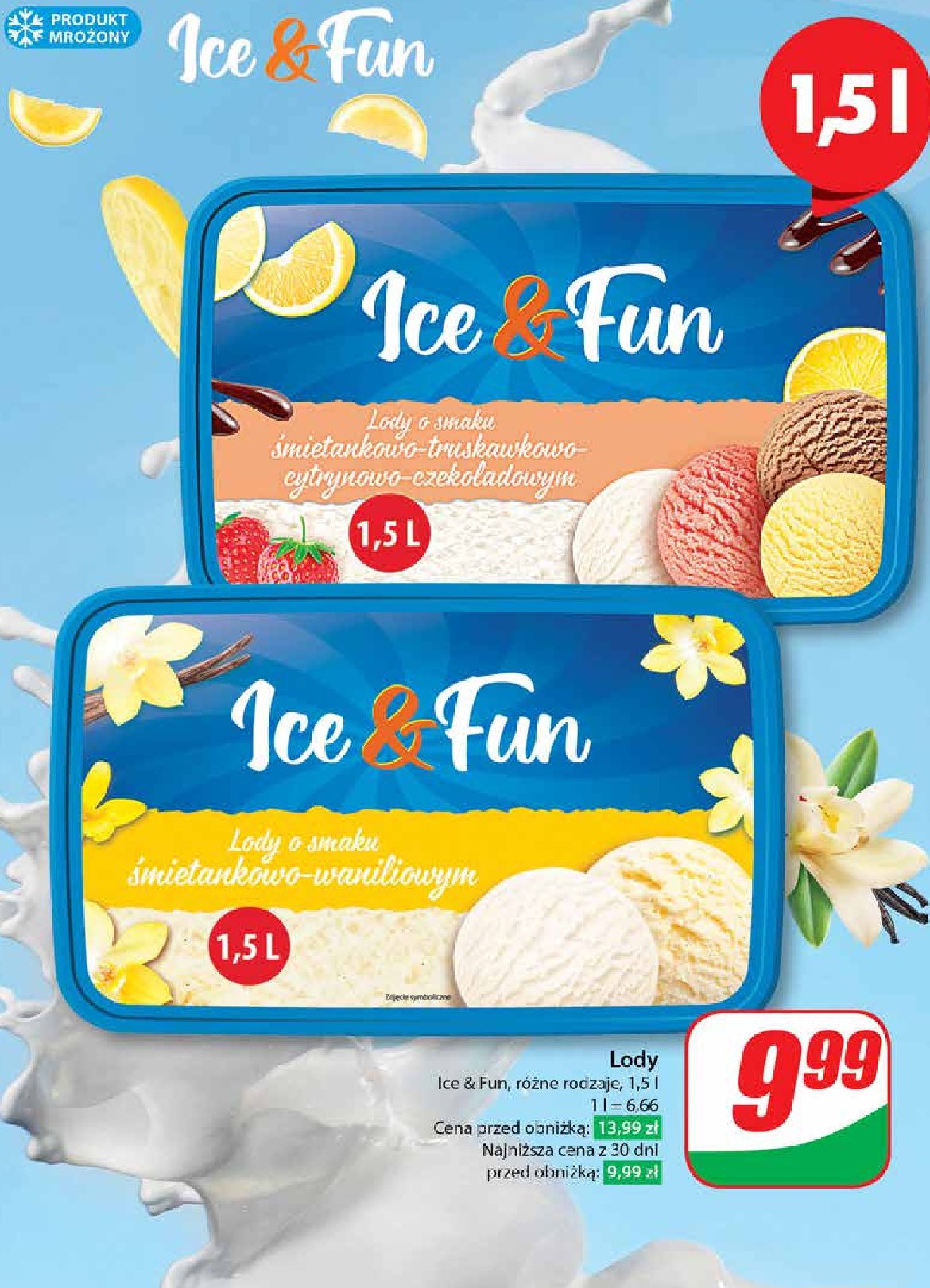 Lody 艣mietankowo-waniliowe Koral ice&fun promocja