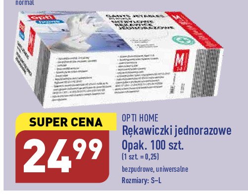 Rękawiczki jednorazowe m OPTI HOME promocja