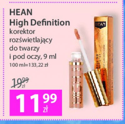 Korektor do twarzy rozświetlający nr 101 Hean high definition matte & cover Hean cosmetics promocja