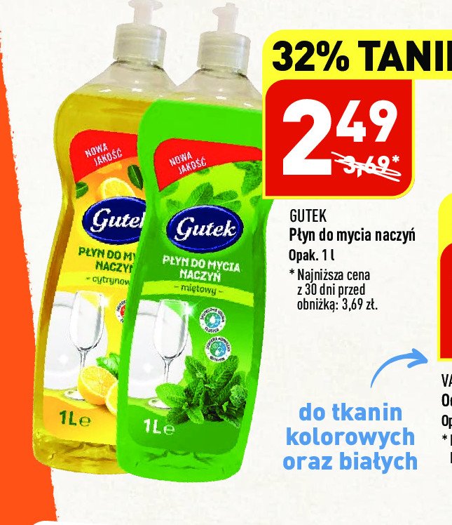 P艂yn do mycia naczy艅 cytrynowy GUTEK promocja