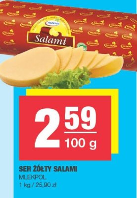 Ser żółty Salami Mlekpol promocja w SPAR