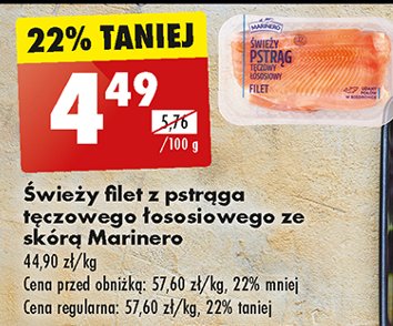 Pstrąg tęczowo-łososiowy płat świeży Marinero promocja