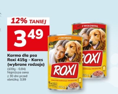 Karma dla psa Roxi 415g - Kares (wybrane rodzaje) promocja w Hitpol