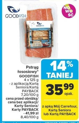 Pstrąg łososiowy GOODFISH promocja w Carrefour Market