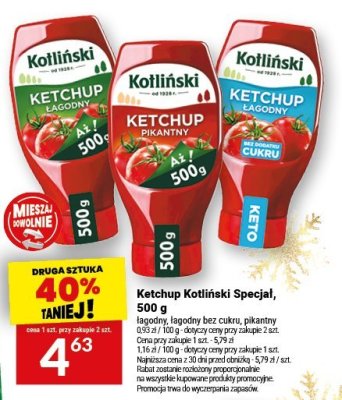 Ketchup Kotlin Kotliński Special, 500 g wybrane rodzaje promocja w Twój Market