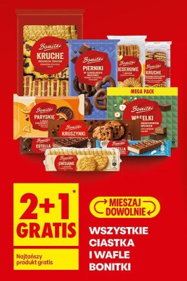 Ciastka i wafle Bonitki różne rodzaje promocja w Biedronka