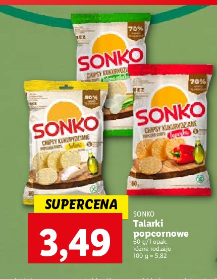 Chipsy kukurydziane zielona cebulka Sonko promocje
