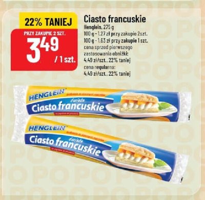 Ciasto francuskie Henglein promocja w POLOmarket