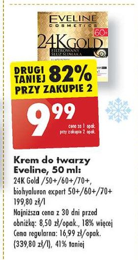 Krem do twarzy ma dzień i noc 50+ Eveline bio hyaluron expert promocja w Biedronka