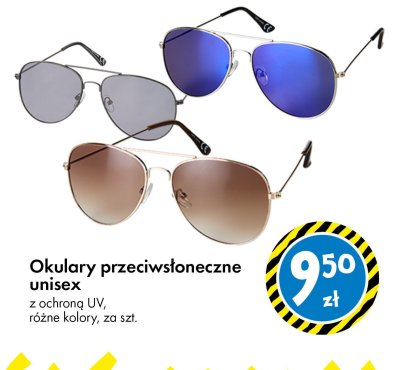 Okulary przeciwsłoneczne unisex z ochroną UV, różne kolory promocja w Tedi