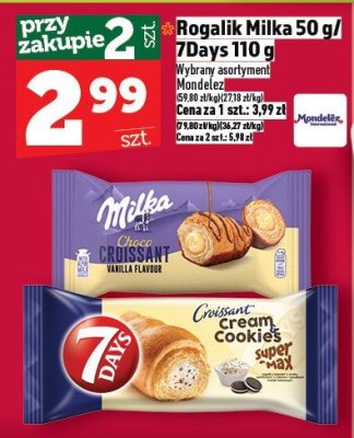 Rogalik Milka 50 g / 7Days 110 g promocja w TOPAZ