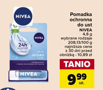 Pomadka hydro care Nivea promocja