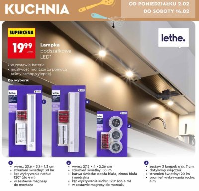 Lampka podszafkowa LED lethe. promocja w Biedronka