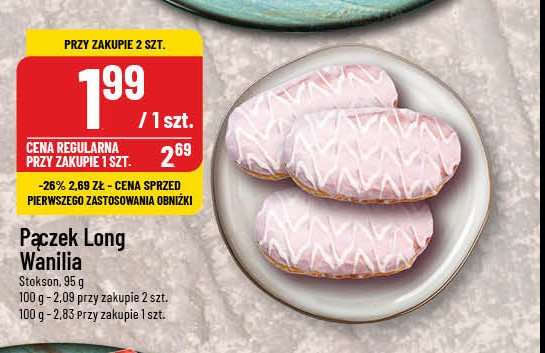 Pączek long wanilia Stokson promocja w POLOmarket