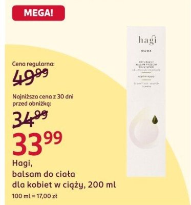 Balsam do ciała dla kobiet w ciąży Hagi, 200 ml promocja w Rossmann