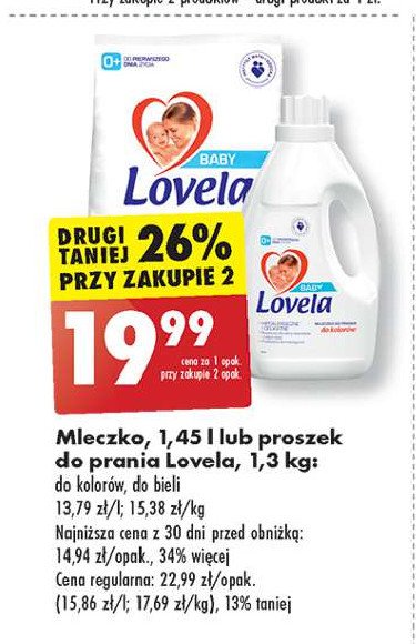 Mleczko do prania do bieli Lovela baby promocja