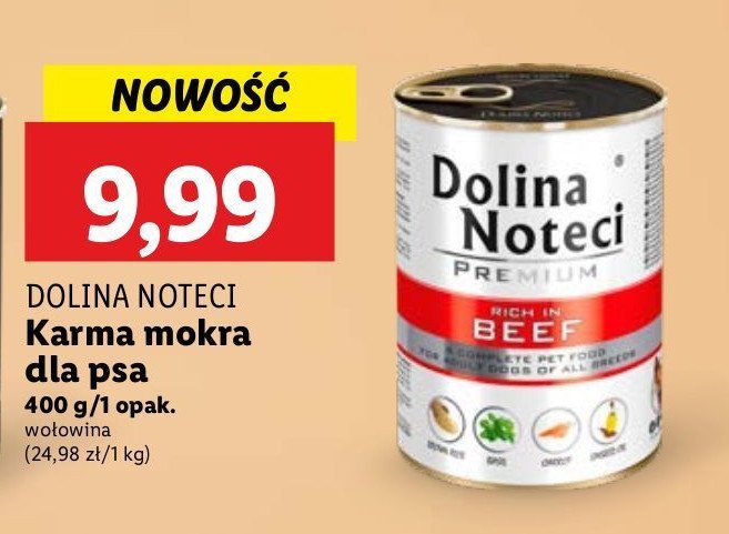 Karma dla psów bogata w wołowinę DOLINA NOTECI PREMIUM promocja